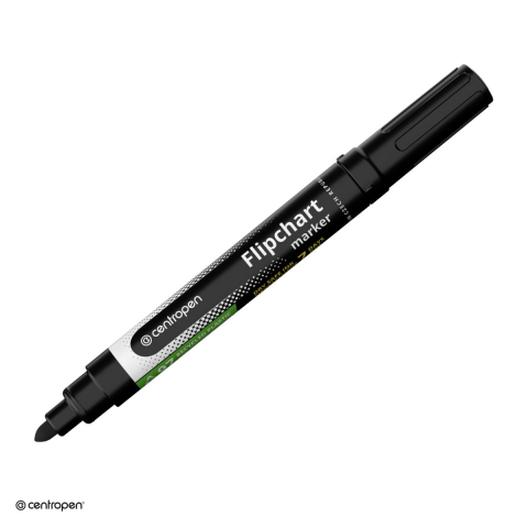 Accesorii prezentare - Marker Centropen 8550, pentru flipchart, varf rotund 2.5 mm, negru