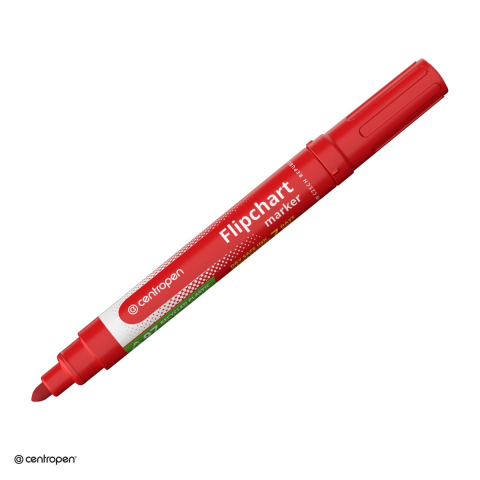Accesorii prezentare - Marker Centropen 8550, pentru flipchart, varf rotund 2.5 mm, rosu