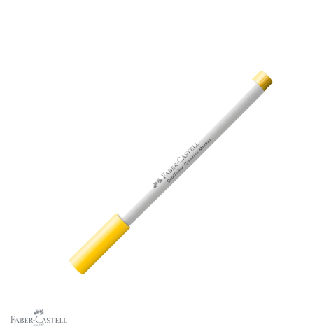 Markere - Marker creativ Faber-Castell Goldfaber, varf pensula, galben Sun 507, pentru hartie, carton, sticla si metal