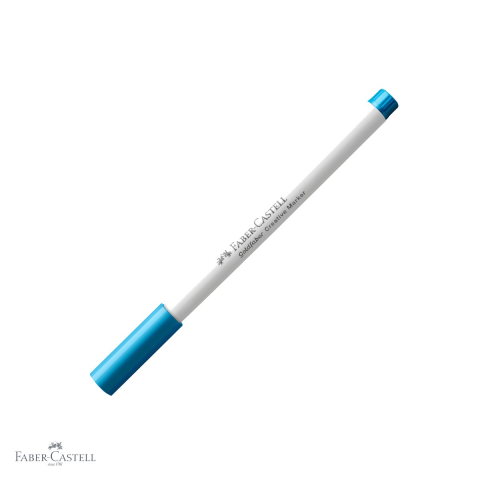 Markere - Marker creativ Faber-Castell Goldfaber, varf rotund 1.5 mm, albastru ocean 543, pentru hartie, sticla si metal
