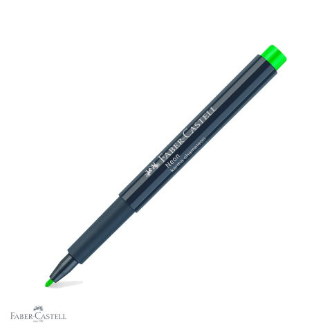 Markere - Marker creativ Faber-Castell, varf 1.5 mm, verde neon, pentru hartie, sticla, plastic si metal