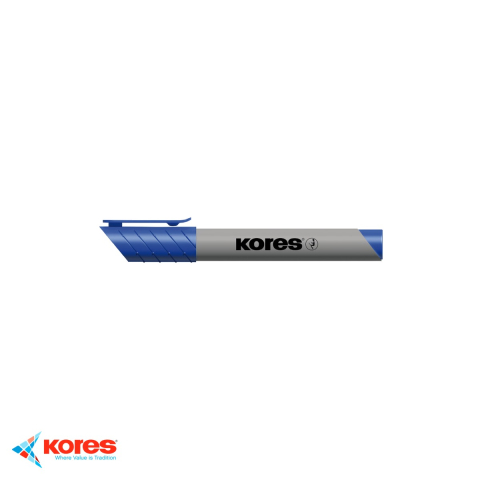 Markere flipchart - Marker flipchart Kores Eco, varf rotund 3 mm, cerneala albastra pe baza de apa, pentru prezentari si sedinte