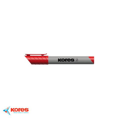 Markere flipchart - Marker flipchart Kores, varf rotund 3 mm, cerneala rosie pe baza de apa, eco, pentru prezentari si sedinte