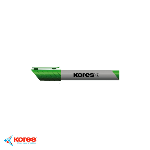 Markere flipchart - Marker flipchart Kores, varf rotund 3 mm, cerneala verde pe baza de apa, pentru prezentari si training