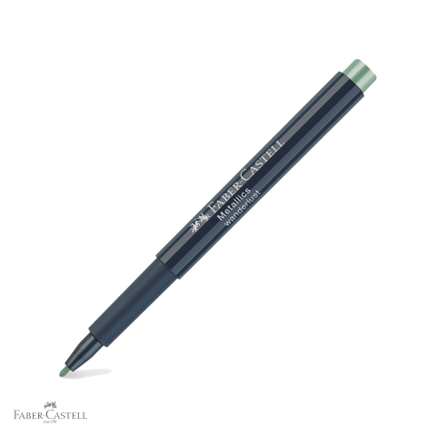 Markere - Marker metalic verde Faber-Castell, efect nobil, pentru suprafete inchise si lucioase