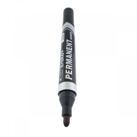 Instrumente de scris - Marker negru permanent cu varf rotund 2.5mm, rezistent la apa, scriere lina, model Everyday U216, lungime 145 mm, cu capac