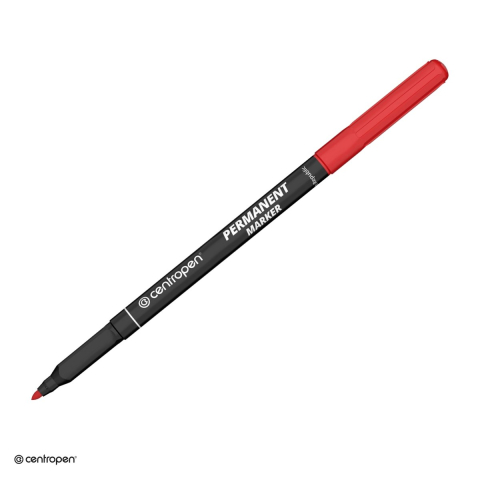 Instrumente de scris - Marker permanent Centropen 2536, varf rotund 1 mm, cerneala rosie
