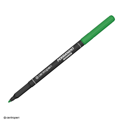 Instrumente de scris - Marker permanent Centropen 2536, varf rotund 1 mm, cerneala verde