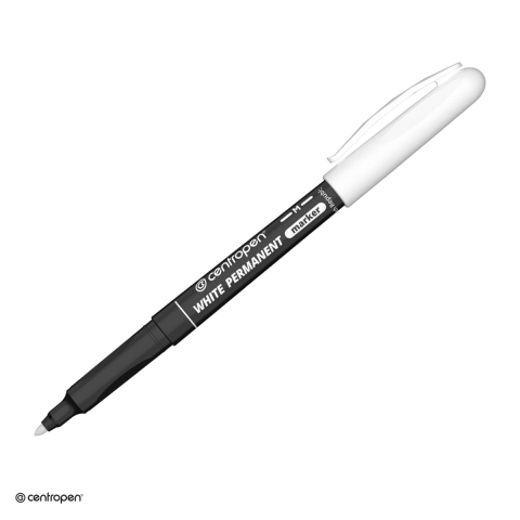 Instrumente de scris - Marker permanent Centropen 2686, varf rotund 1.2 mm, cerneala alba