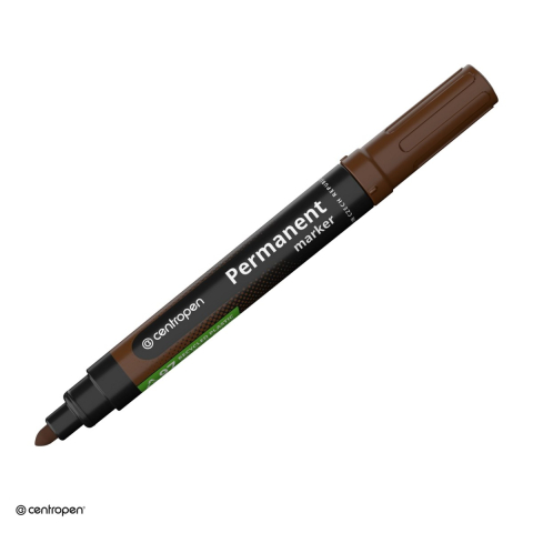 Instrumente de scris - Marker permanent Centropen 8566, varf rotund 2.5 mm, cerneala maro