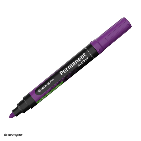 Instrumente de scris - Marker permanent Centropen 8566, varf rotund 2.5 mm, cerneala violet