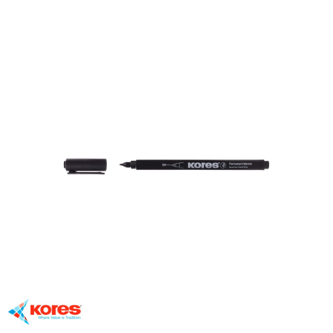 Birotica papetarie - Marker permanent Kores pentru CD/DVD, varf rotund 1.0mm, negru, uscare rapida