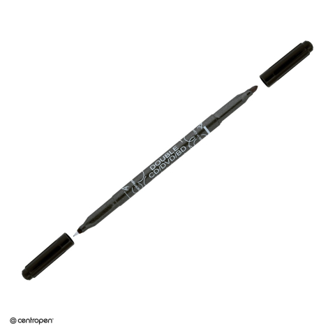 Instrumente de scris - Marker permanent pentru CD/DVD Centropen 3616, 2 varfuri, de 0.6 mm si 2.5 mm, cerneala neagra