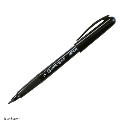 Instrumente de scris - Marker permanent pentru CD/DVD Centropen 4606M, varf rotund 1 mm, cerneala albastra