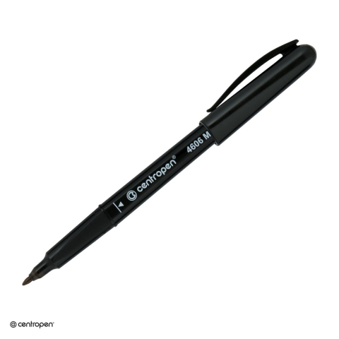 Instrumente de scris - Marker permanent pentru CD/DVD Centropen 4606M, varf rotund 1 mm, cerneala neagra