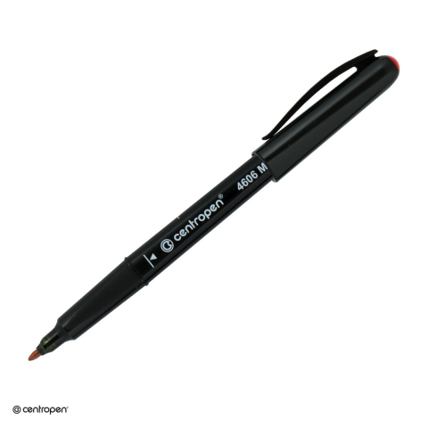 Instrumente de scris - Marker permanent pentru CD/DVD Centropen 4606M, varf rotund 1 mm, cerneala rosie