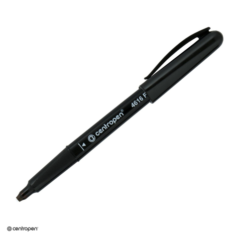 Instrumente de scris - Marker permanent pentru CD/DVD Centropen 4616, varf rotund 0.6 mm, cerneala neagra