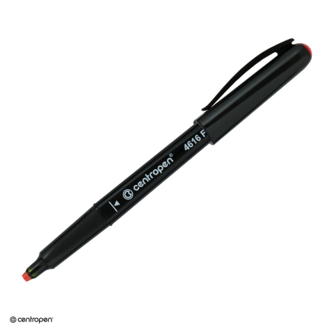 Instrumente de scris - Marker permanent pentru CD/DVD Centropen 4616, varf rotund 0.6 mm, cerneala rosie