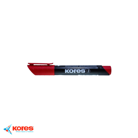 Birotica papetarie - Marker permanent varf tesit Kores, varf Easy Flow, scriere pe orice suprafata inclusiv CD-uri