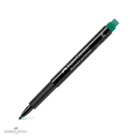 Markere - Marker permanent verde Faber-Castell Multimark, varf mediu M 1.0 mm, pentru CD, sticla, metal si plastic