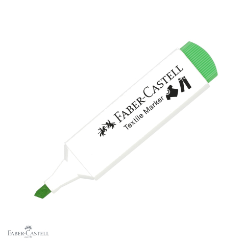Markere textile - Marker textil Faber-Castell, culoare verde neon, varf tripl, pentru personalizare tesaturi
