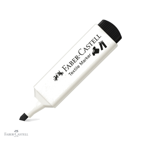 Markere textile - Marker textil negru Faber-Castell, varf tesit 3 grosimi, pentru personalizare textile