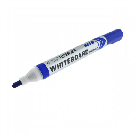 Instrumente de scris - Marker whiteboard albastru, varf rotund 2.5 mm, scriere lina, model Everyday 016, lungime 144 mm, stergere uscata, pentru tabla de scris, melaminat, sticla si alte suprafete neporoase