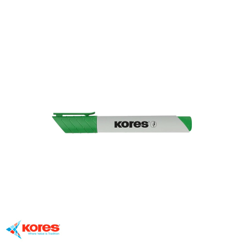 Marker pentru tabla de scris - Marker whiteboard Kores Eco, varf 3mm, culoare verde, pentru toate tipurile de whiteboard