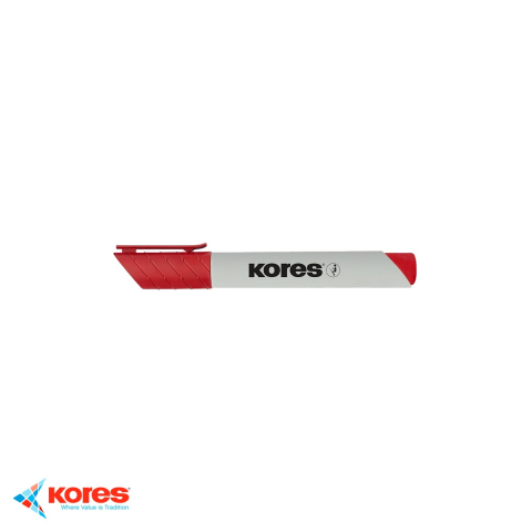 Marker pentru tabla de scris - Marker whiteboard Kores Eco, varf rotund 3mm, cerneala rosie, uscare rapida, fabricat din plastic reciclat