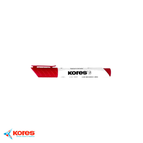 Birotica papetarie - Marker whiteboard Kores, varf rotund 3mm, cerneala rosie, uscare rapida, pentru tabla alba si flip chart