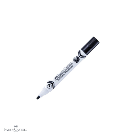 Markere - Marker whiteboard negru Faber-Castell W20, varf 2,25 mm, cerneala pe baza de alcool, pentru table albe