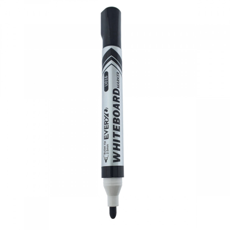Instrumente de scris - Marker whiteboard negru, varf rotund 2.5 mm, scriere lina, model Everyday 016, lungime 144 mm, stergere uscata, pentru tabla de scris, melaminat, sticla si alte suprafete neporoase