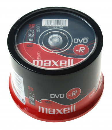 DVD-R inscriptibil - Maxell - DVD-R, 4.7Gb, 16X , Maxell , Cake Box , 50 buc / pret/set