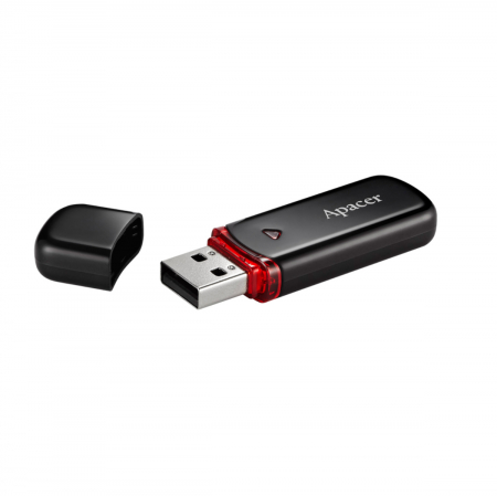 Memorie 64 Gb - Memorie USB 2.0, capacitate 64 Gb, Apacer AH333 Mysterious Black, cu capac, neagra