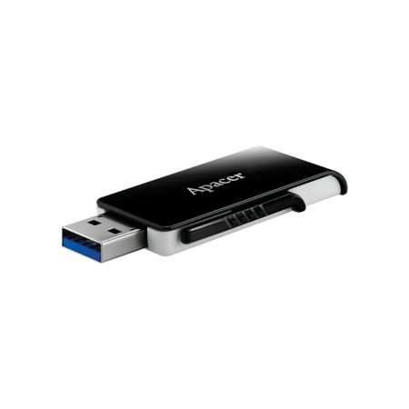 Memorie 64 Gb - Memorie USB 3.2 Apacer 64GB, AH350, retractabila, neagra cu alb