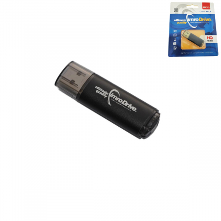 Medii de stocare - Memorie USB Imro 16GB USB 2.0 neagra cu capac transparent si agatoare, in blister