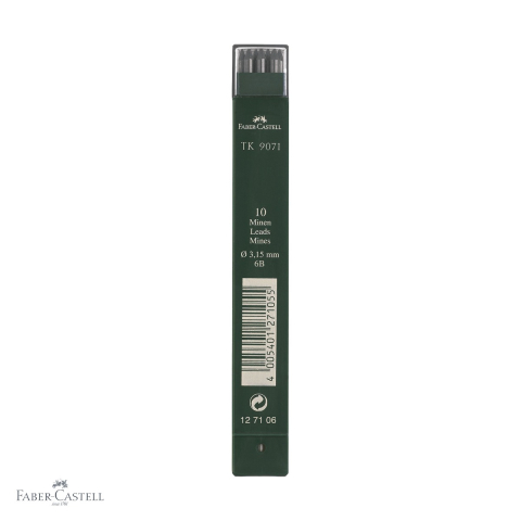 Birotica papetarie - Mina creion mecanic Faber-Castell TK, grafit 6B, diametru 3.15 mm, pentru desen tehnic si artistic