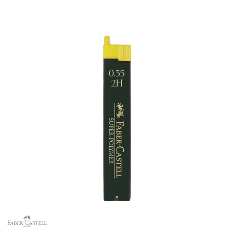 Birotica papetarie - Mine creion mecanic Faber-Castell Super-Polymer 0.35 mm, duritate 2H, rezistenta la rupere, set 12 bucati