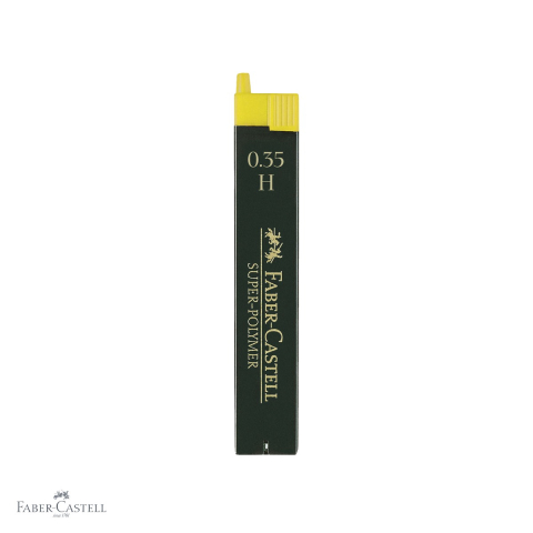 Birotica papetarie - Mine creion mecanic Faber-Castell Super-Polymer 0.35 mm, duritate H, rezistenta la rupere, 12 bucati/etui