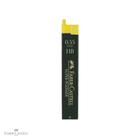 Birotica papetarie - Mine creion mecanic Faber-Castell Super-Polymer 0.35 mm HB, rezistenta la rupere, 12 bucati/etui