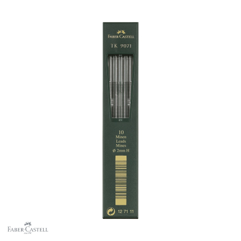 Birotica papetarie - Mine creion mecanic Faber-Castell TK, grafit 2mm duritate H, 10 bucati, linii negre intense