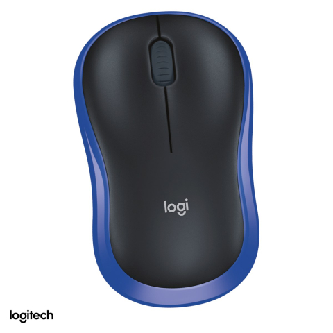 Accesorii IT - Mouse wireless compact Logitech M185, receptor USB nano 2.4 GHz, senzor optic 1000 DPI, 3 butoane, raza de lucru 10 m, 1 baterie AA, ambidextru, albastru, 910-002236