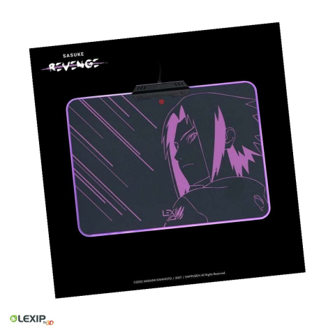Mouse Pad Gaming - Mousepad gaming rigid Lexip Sasuke Revenge, Naruto Shippuden, contur iluminat RGB, suprafata micro-texturata, TSXLXMP0001