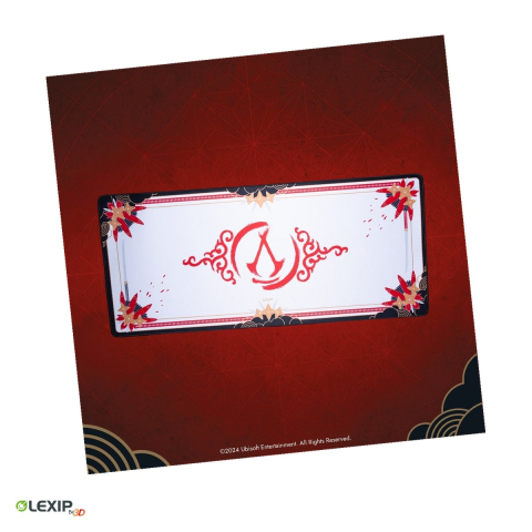 Mouse Pad Gaming - Mousepad gaming XXL flexibil Lexip Assassin's Creed Shadows, 900 x 400 x 4 mm, neopren lavabil, baza din latex antiderapanta, rosu, UBXLXMP0001