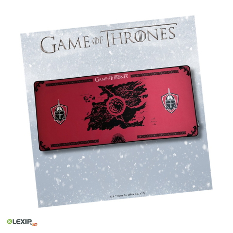 Mouse Pad Gaming - Mousepad gaming XXL flexibil Lexip Game of Thrones Casa Targaryen, 900 x 400 x 4 mm, neopren lavabil, baza din latex antiderapanta, rosu, TSXLXMP0005