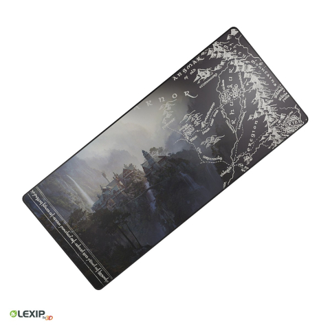 Mouse Pad Gaming - Mousepad gaming XXL flexibil Lexip The Lord of the Rings Rivendell, 900 x 400 x 4 mm, neopren lavabil, baza din latex antiderapanta, WAXLXMP0011