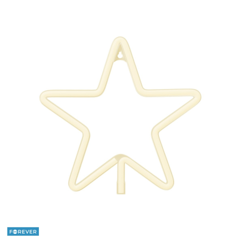 Iluminare si Electrice - Neon LED Forever Light, Christmas Pentastar, dimensiuni 285 x 20 x 285mm, cablu USB cu lungime 2m, alimentare USB sau 3xAA, alb