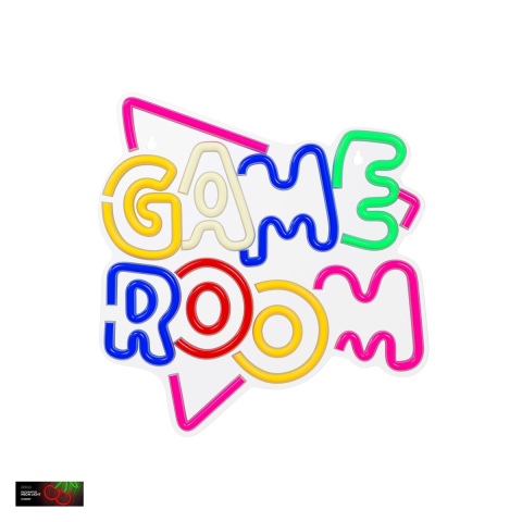 Iluminare si Electrice - Neon LED pe plexiglas Neolia, Game Room, dimensiuni 325 x 20 x 345mm, cablu USB cu lungimea 2m, multicolor