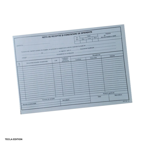 Formulare tipizate - Nota de receptie si constatare de diferente fara TVA, A4, 20.8x30 cm