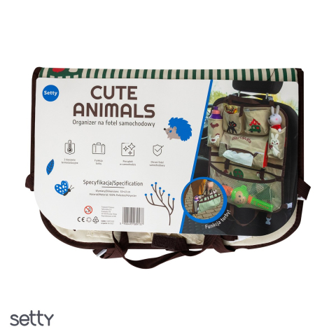 Organizatoare auto - Organizator auto Setty, cu 2 buzunare termice, si functia de geanta, Maro
